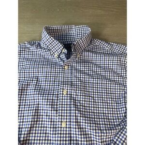 Lauren Ralph Lauren Mens Slim Fit Non Iron Gingham Shirt Blue White 16 34/35